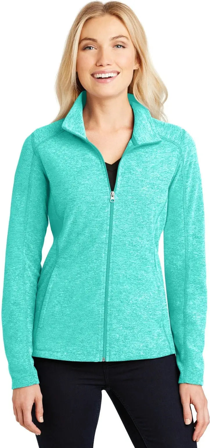 Port Authority L235 Women’s Heather Microfleece Full-zip Jacket - Aqua Green - Ladies Xs