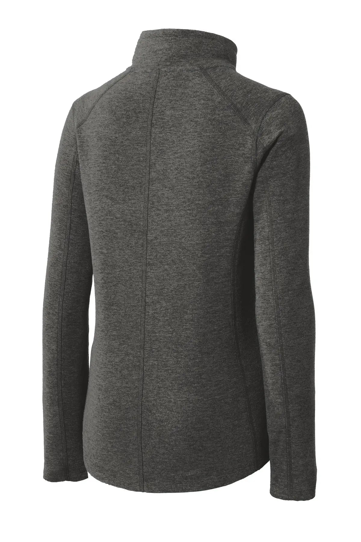Port Authority L235 Women’s Heather Microfleece Full-zip Jacket - Black Charcoal