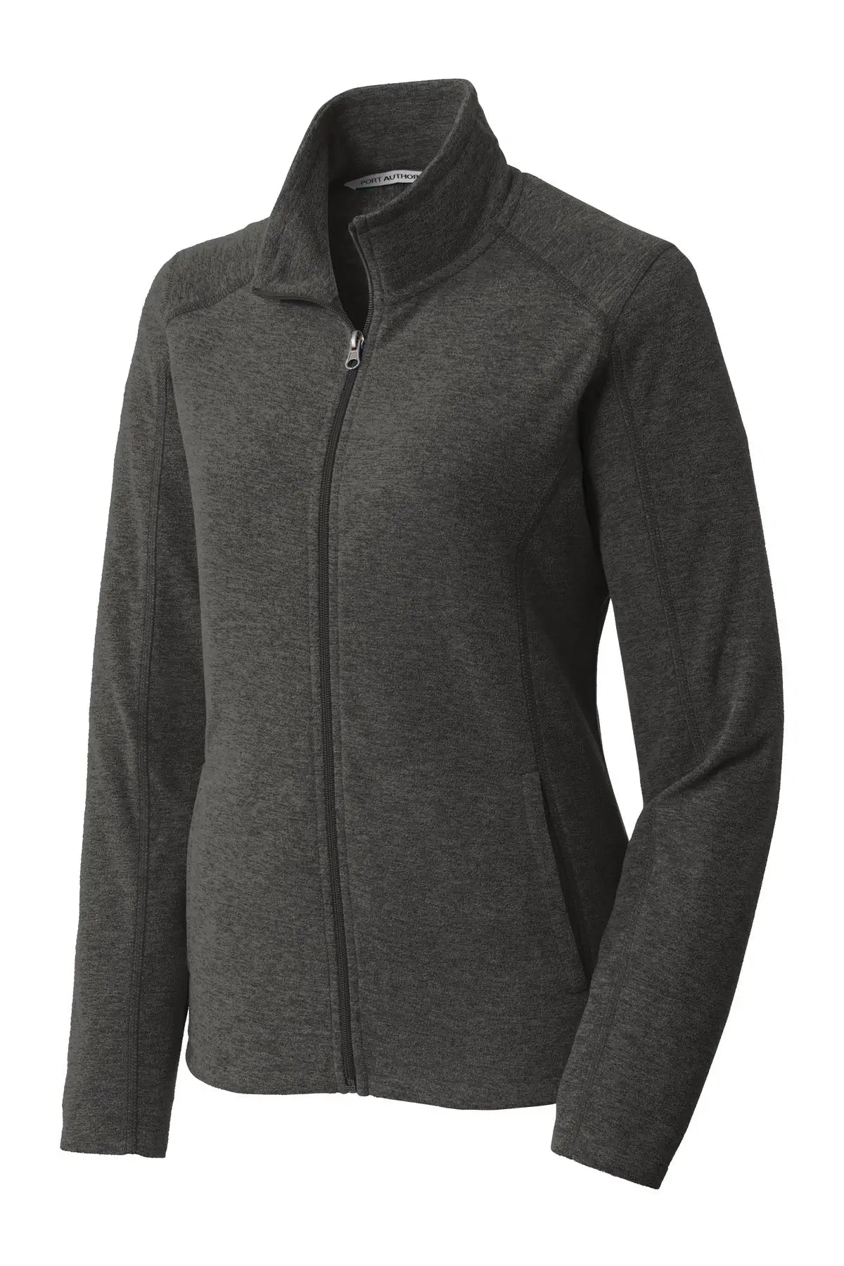 Port Authority L235 Women’s Heather Microfleece Full-zip Jacket - Black Charcoal