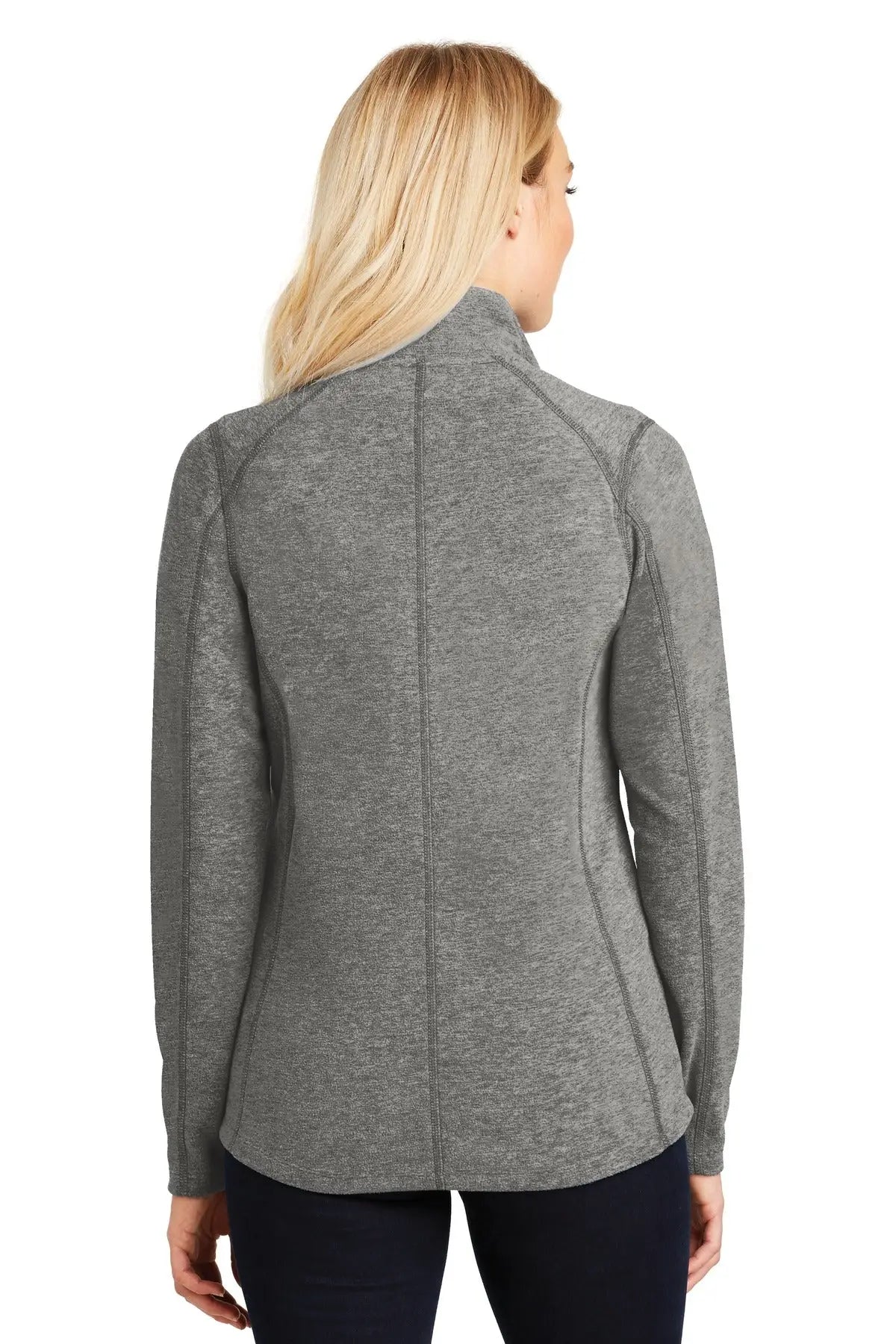 Port Authority L235 Women’s Heather Microfleece Full-zip Jacket - Pearl Gray