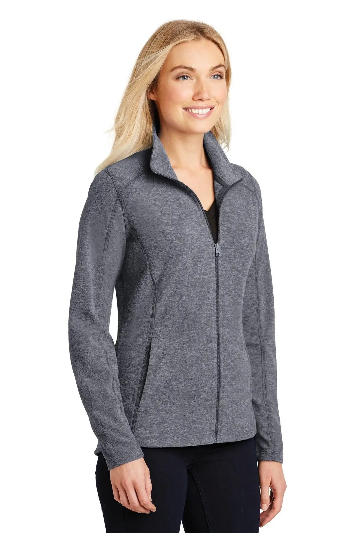 Port Authority L235 Women’s Heather Microfleece Full-zip Jacket - True Navy