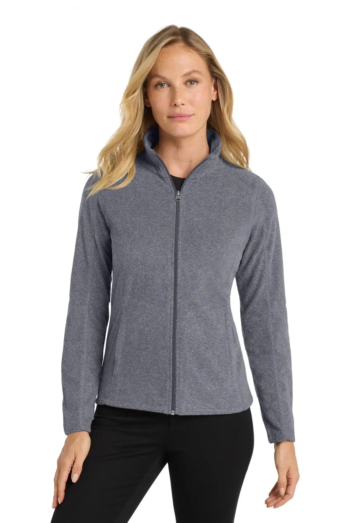 Port Authority L235 Women’s Heather Microfleece Full-zip Jacket - True Navy