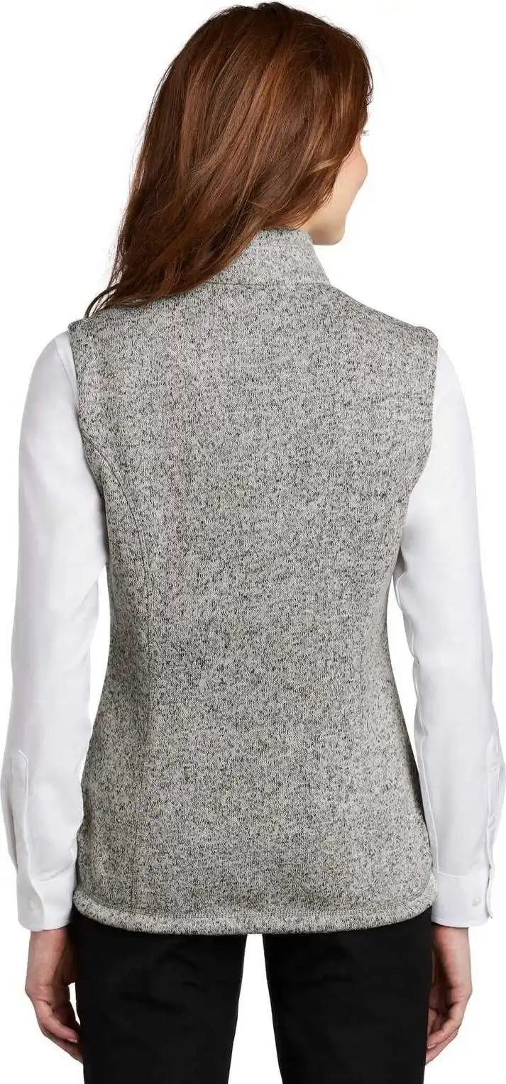 Port Authority L236 Ladies Sweater Fleece Ves Gray Heather