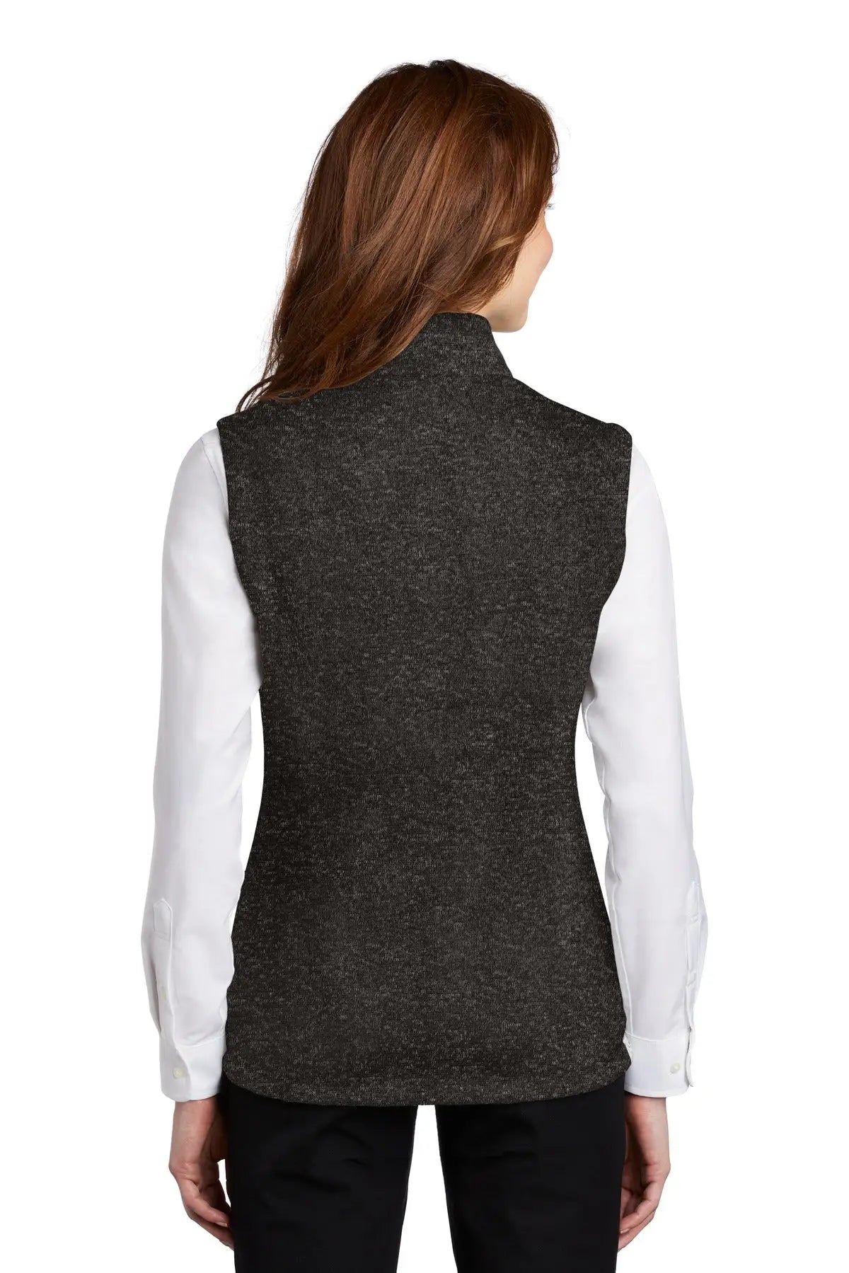 Port Authority L236 Women’s Sweater Fleece Vest - Black Heather
