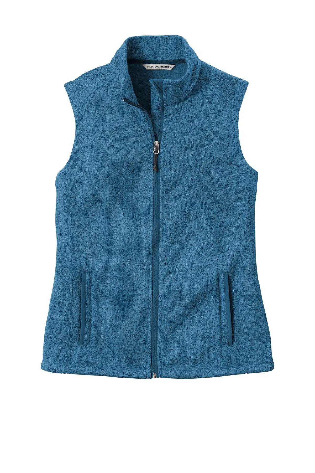Port Authority L236 Women’s Sweater Fleece Vest - Medium Blue Heather