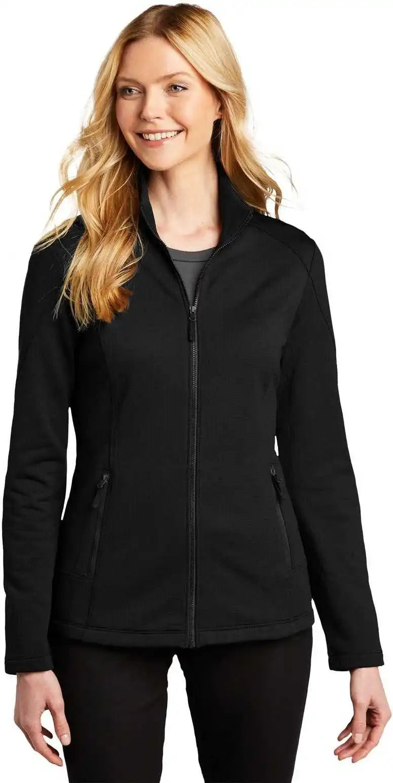 Port Authority L239 Ladies Grid Fleece Jacket Deep Black