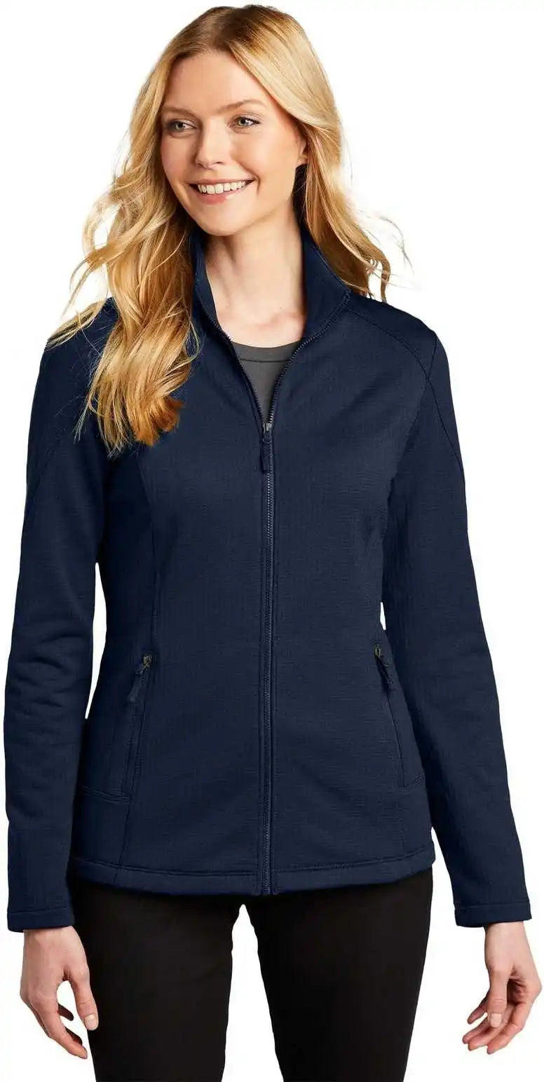 Port Authority L239 Ladies Grid Fleece Jacket River Blue Navy