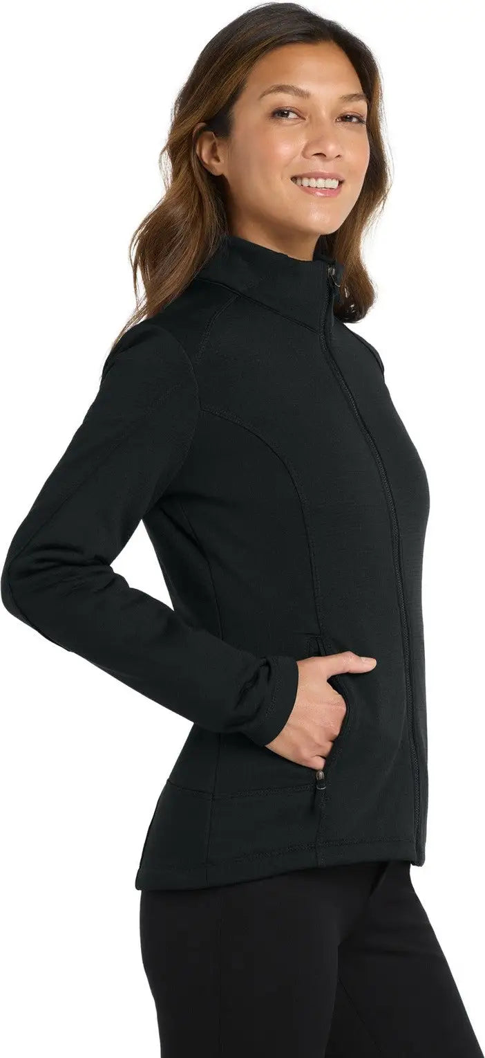 Port Authority L239 Women’s Grid Fleece Jacket - Deep Black