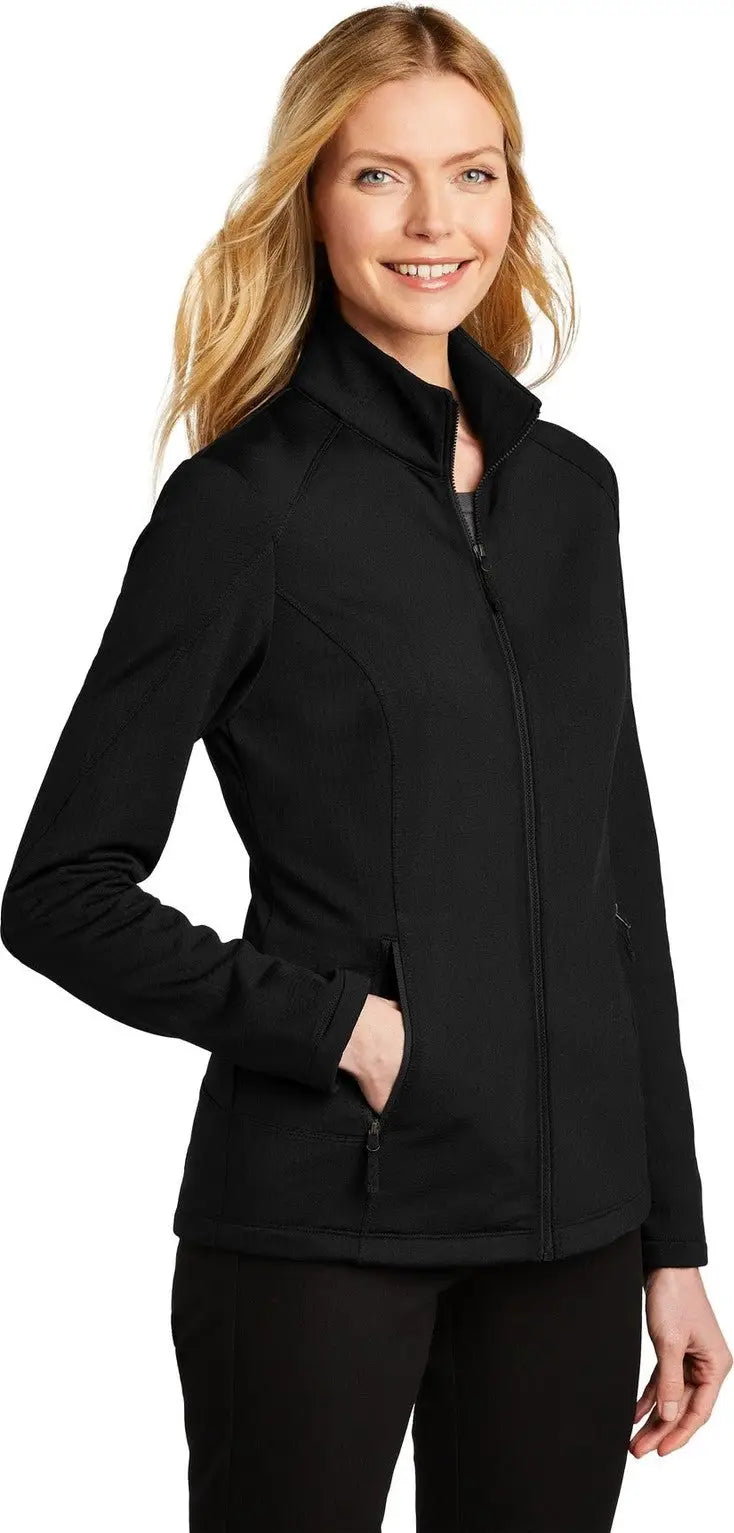 Port Authority L239 Women’s Grid Fleece Jacket - Deep Black