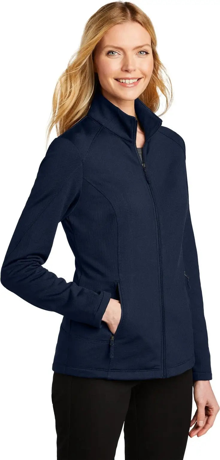 Port Authority L239 Women’s Grid Fleece Jacket - River Blue Navy