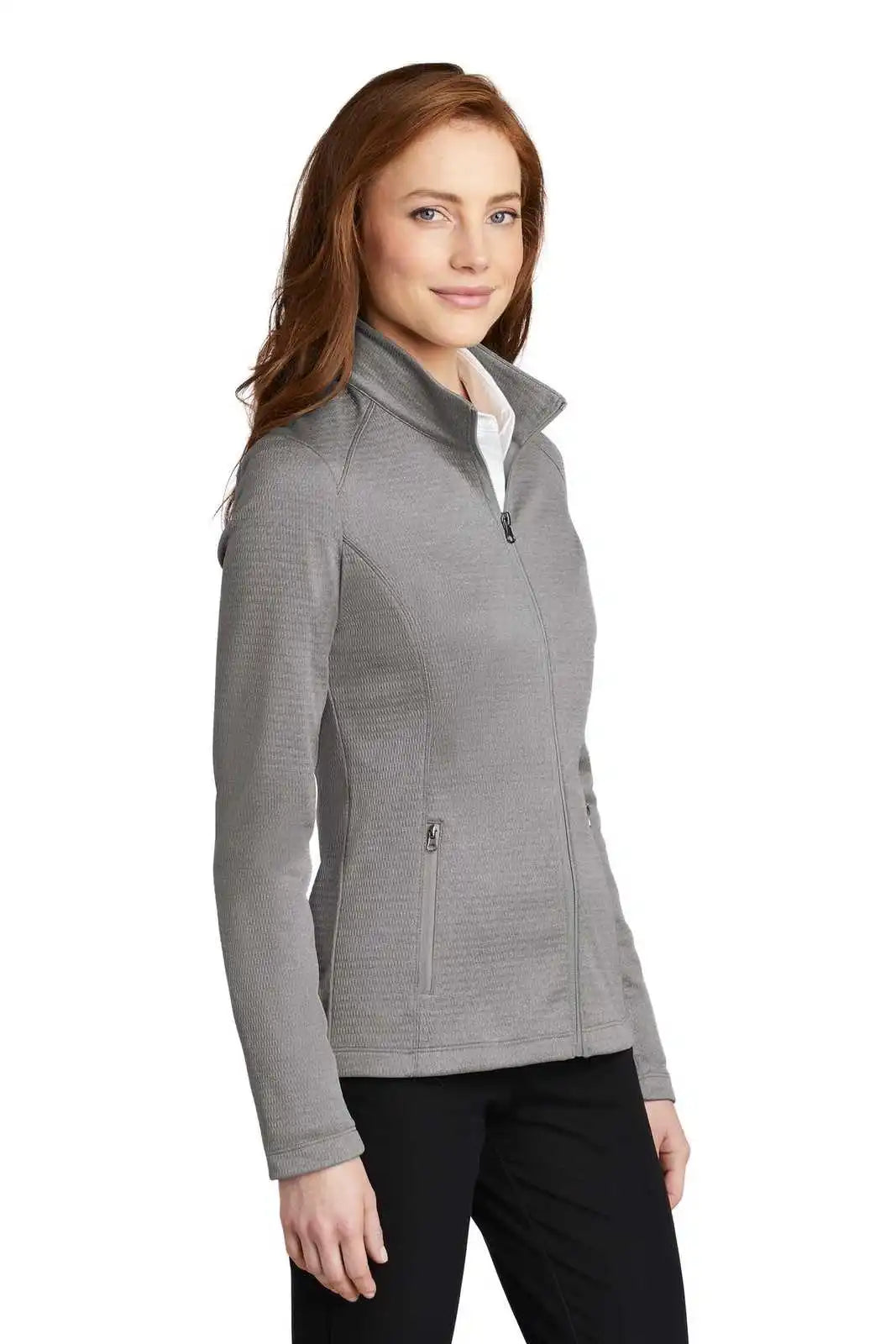 Port Authority L249 Ladies Diamond Heather Fleece Full-zip Jacket L249gusty Gray