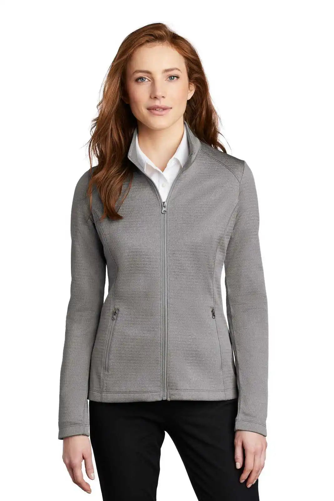 Port Authority L249 Ladies Diamond Heather Fleece Full-zip Jacket L249gusty Gray