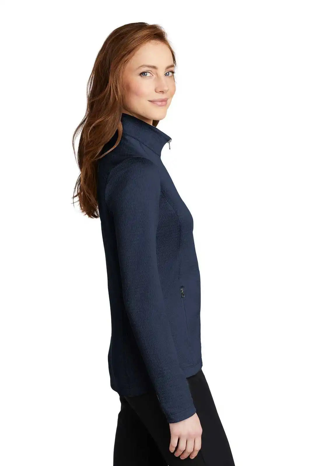 Port Authority L249 Ladies Diamond Heather Fleece Full-zip Jacket - Dress Blue Navy