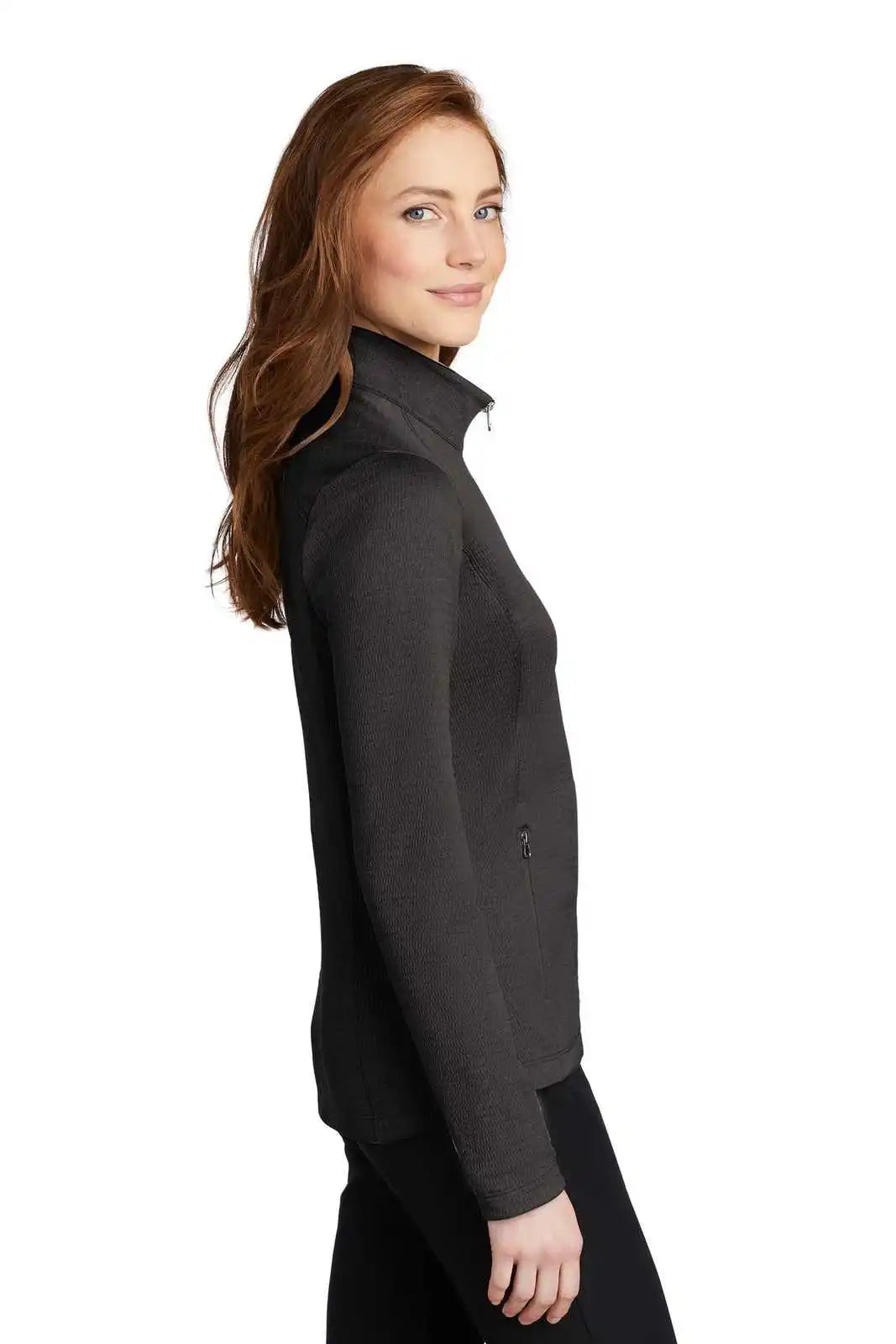 Port Authority L249 Ladies Diamond Heather Fleece Full-zip Jacket - Dark Charcoal