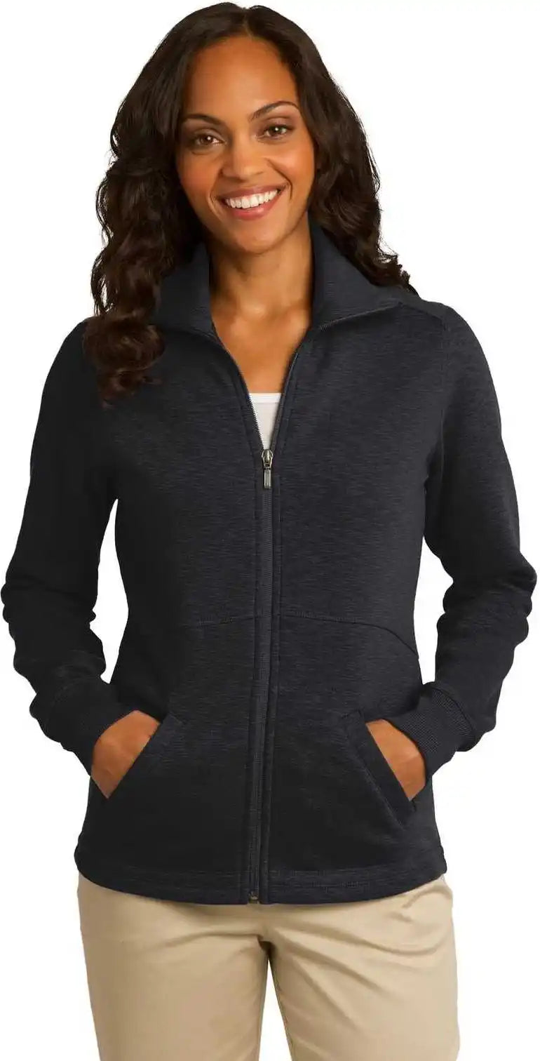 Port Authority L293 Ladies Slub Fleece Full Zip Jacket Black