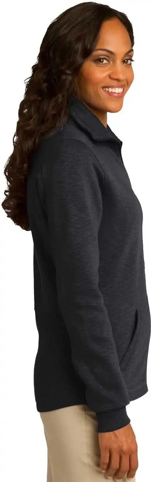 Port Authority L293 Ladies Slub Fleece Full Zip Jacket Black