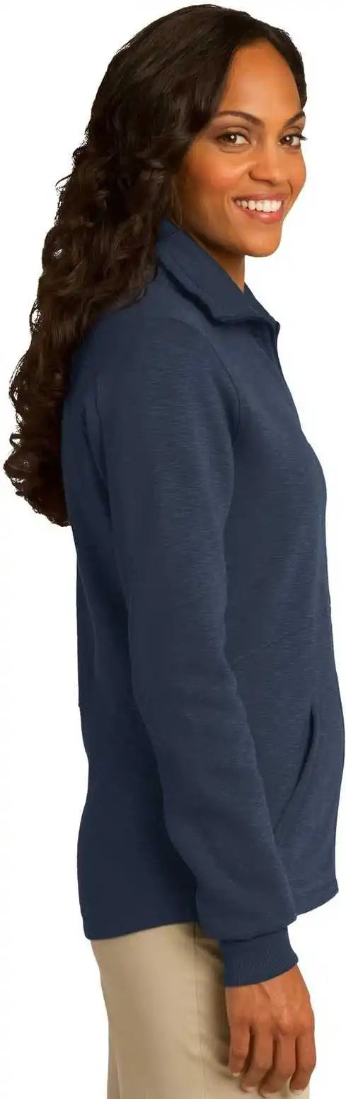 Port Authority L293 Ladies Slub Fleece Full-zip Jacket - Navy