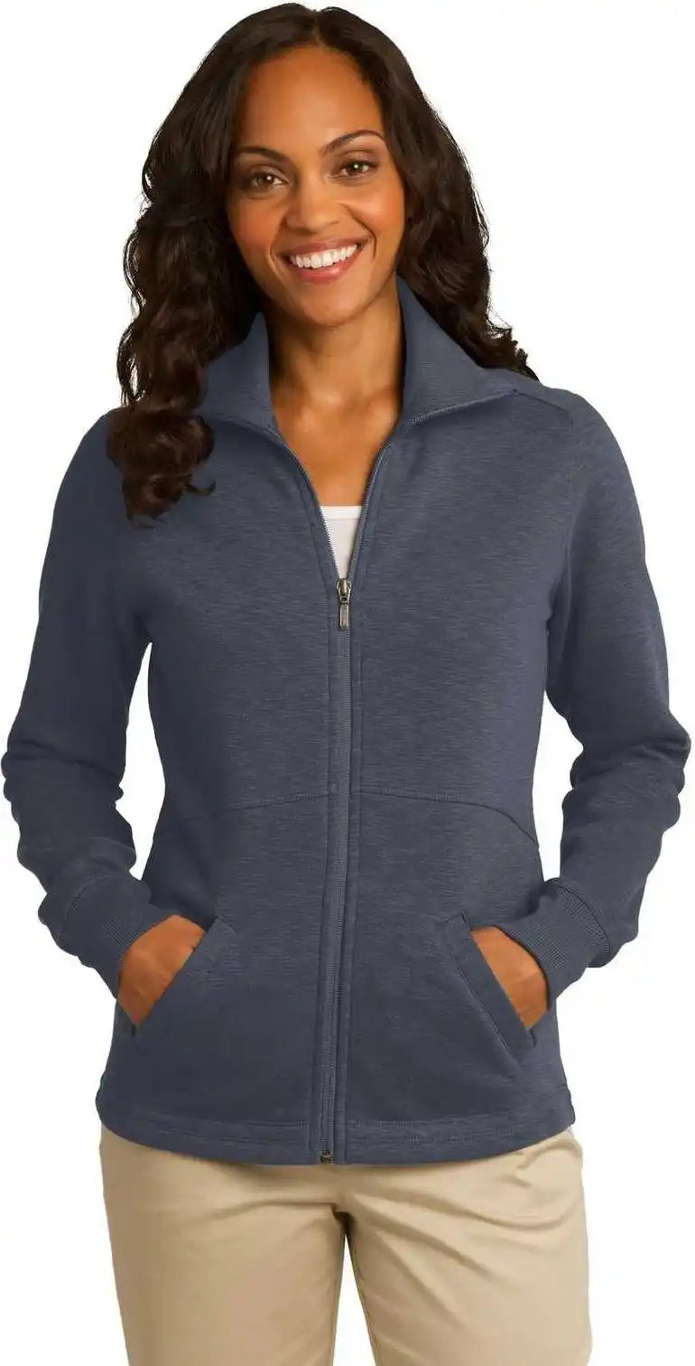 Port Authority L293 Ladies Slub Fleece Full-zip Jacket - Slate Gray