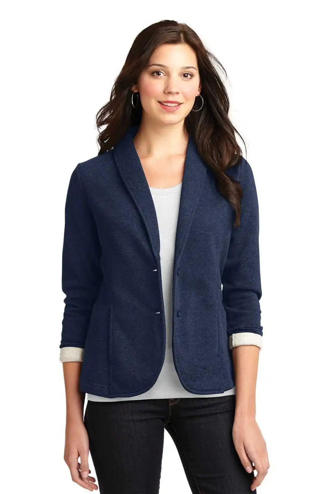 Port Authority L298 Ladies Fleece Blazer - Dark Navy Heather