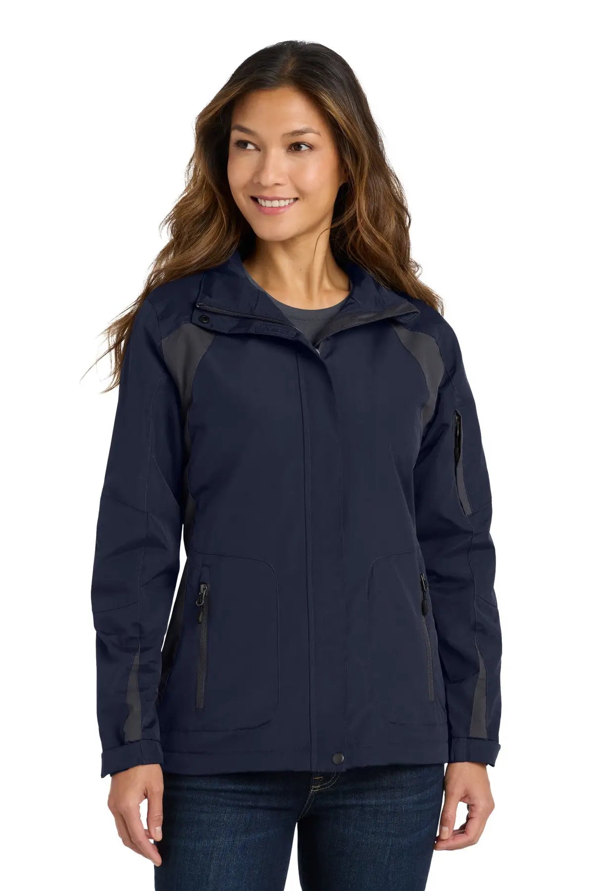 Port Authority L304 Women’s All-season Ii Jacket - True Navy Iron Gray - Navy/ / Ladies Xs