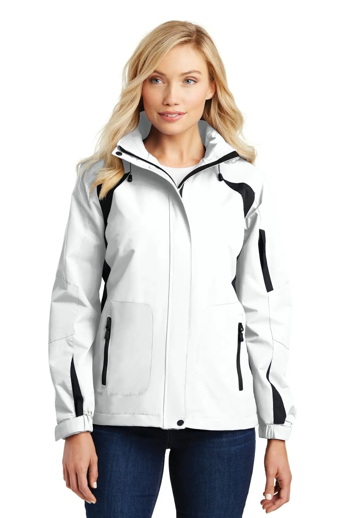 Port Authority L304 Women’s All-season Ii Jacket - White Black - White/ / Ladies Xs
