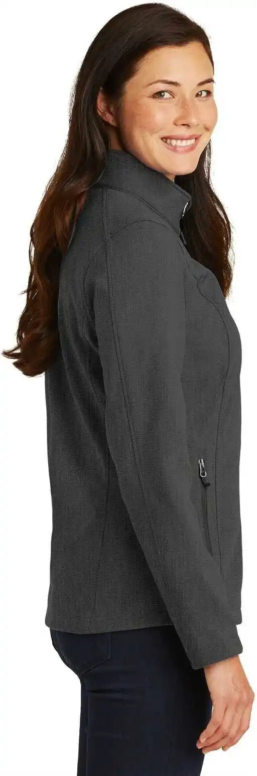 Port Authority L317 Ladies Core Soft Shell Jacket Black Charcoal Heather