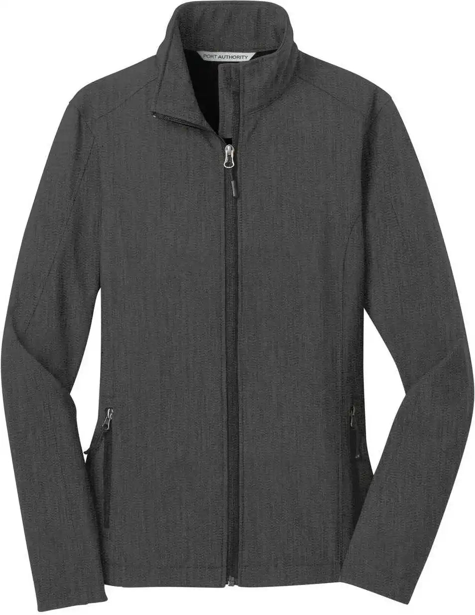 Port Authority L317 Ladies Core Soft Shell Jacket Black Charcoal Heather