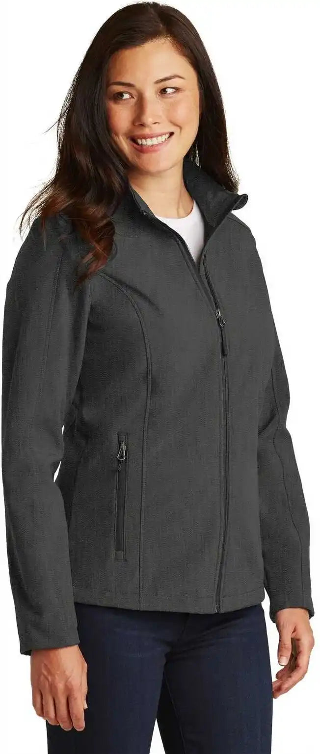 Port Authority L317 Ladies Core Soft Shell Jacket Black Charcoal Heather