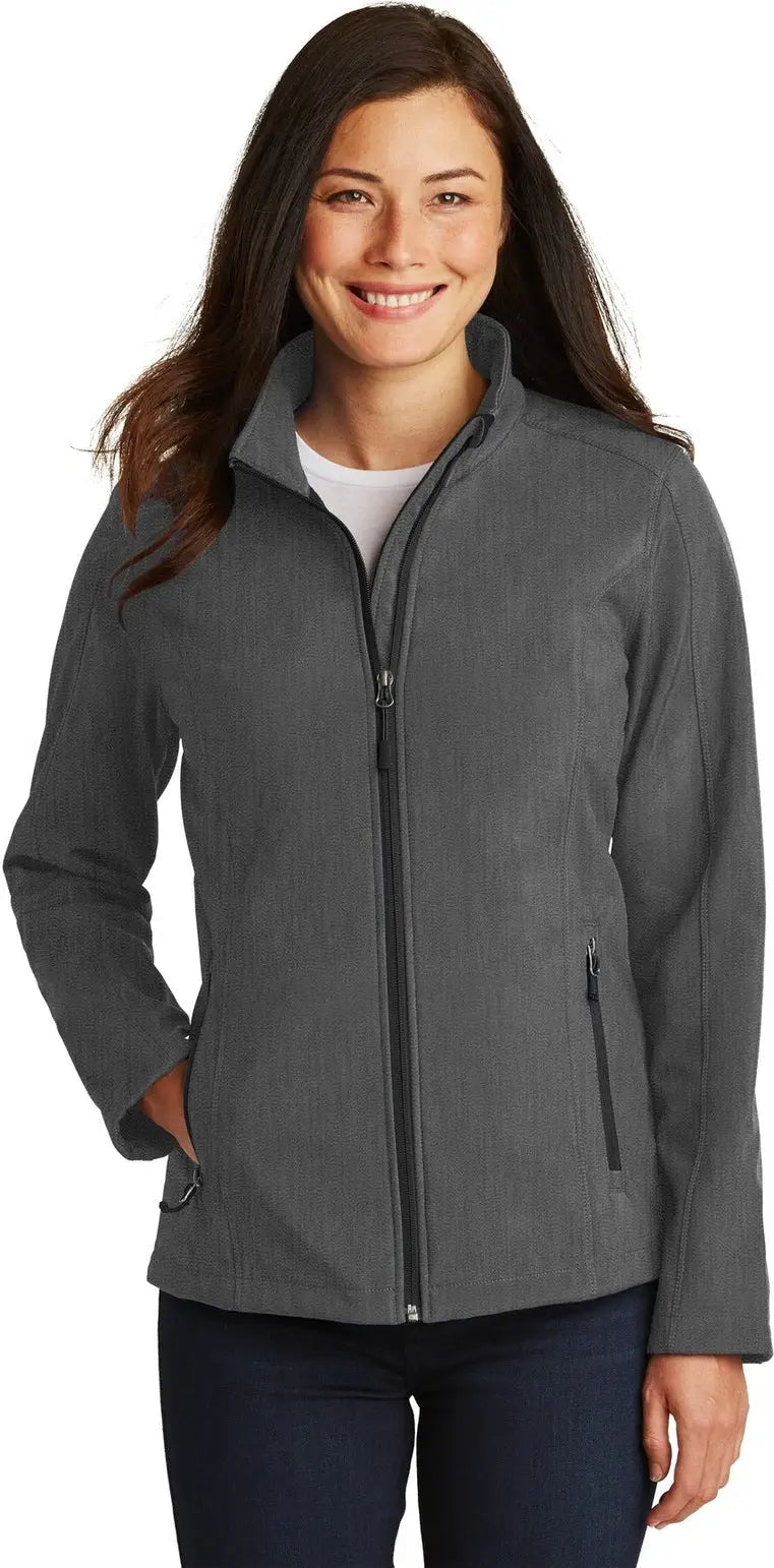Port Authority L317 Women’s Core Soft Shell Jacket - Black Charcoal Heather - Ladies Xs