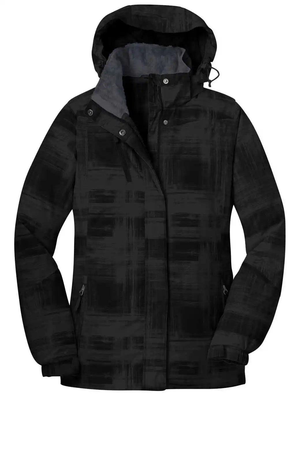 Port Authority L320 Ladies Brushstroke Print Insulated Jacket - Black