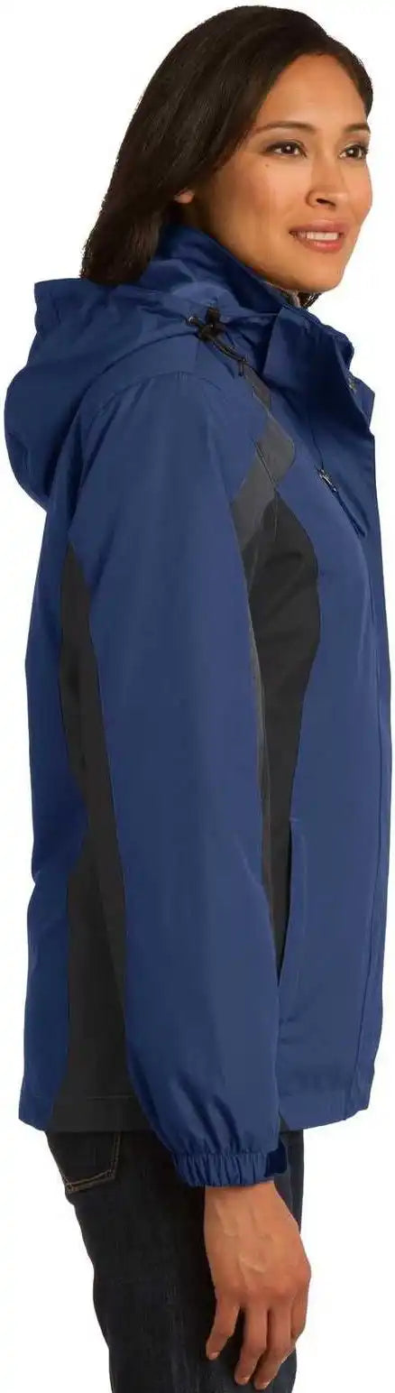 Port Authority L321 Ladies Colorblock 3-in-1 Jacket - Admiral Blue Black Magnet