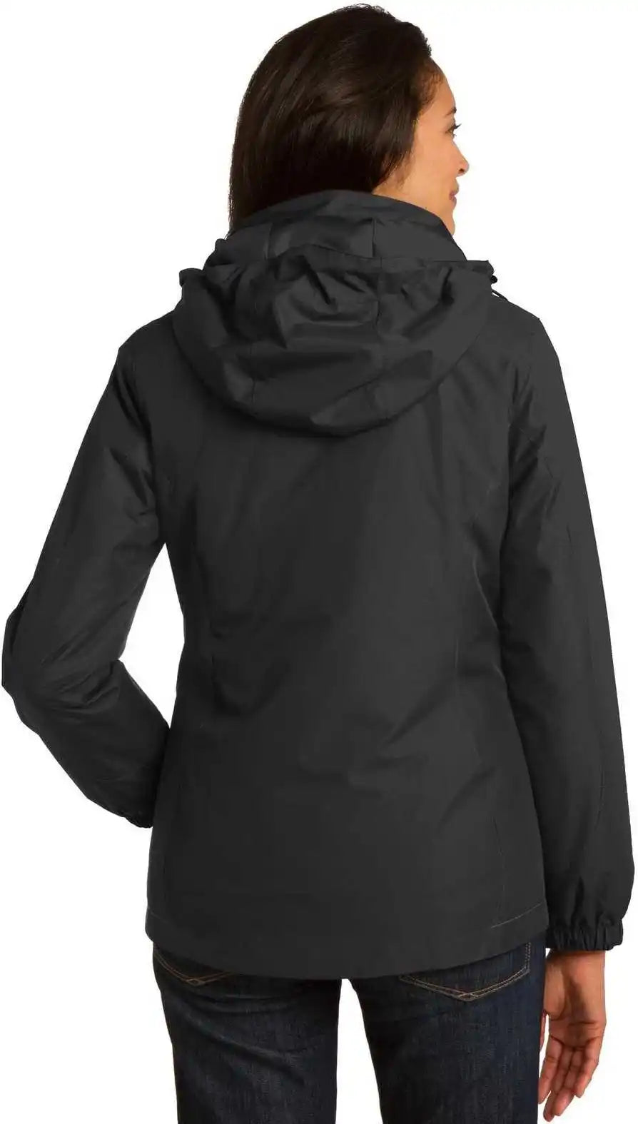 Port Authority L321 Ladies Colorblock 3-in-1 Jacket - Black Magnet