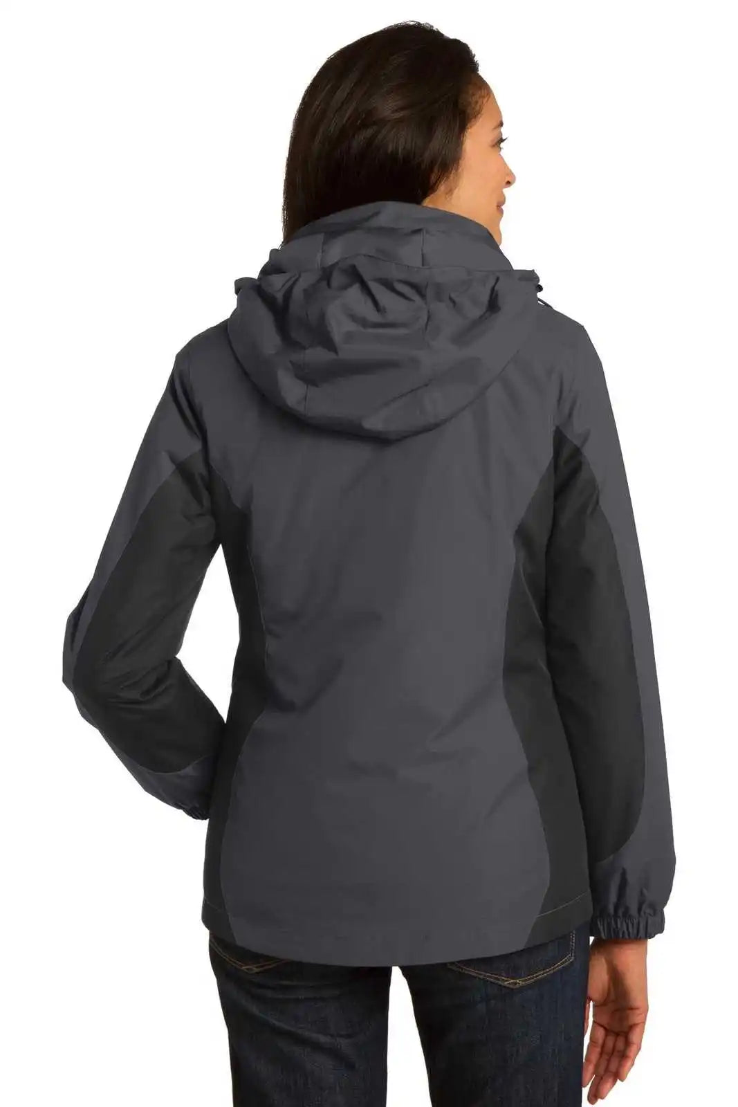 Port Authority L321 Ladies Colorblock 3-in-1 Jacket - Magnet Black Very Berry