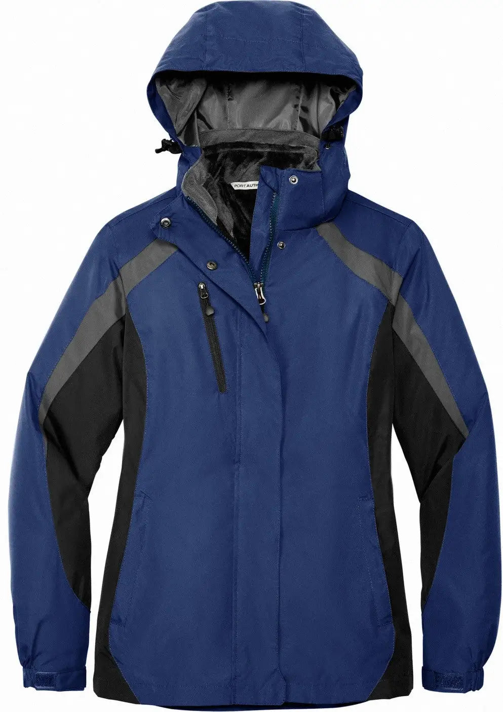 Port Authority L321 Women’s Colorblock 3-in-1 Jacket - Admiral Blue Black Magnet - Blue/ Black/ / Ladies Xs