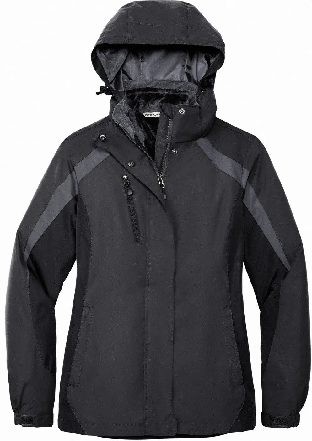 Port Authority L321 Women’s Colorblock 3-in-1 Jacket - Black Magnet
