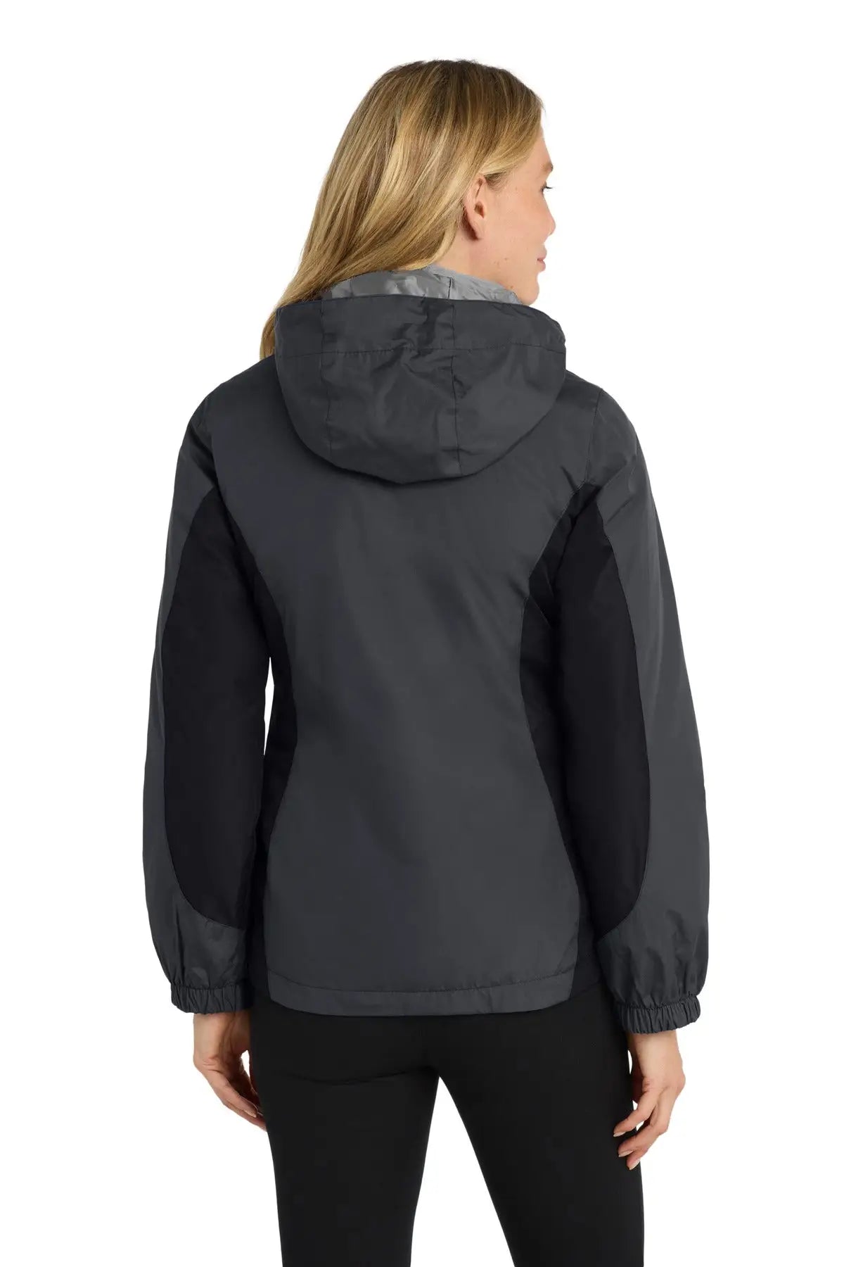 Port Authority L321 Women’s Colorblock 3-in-1 Jacket - Magnet Black Very Berry