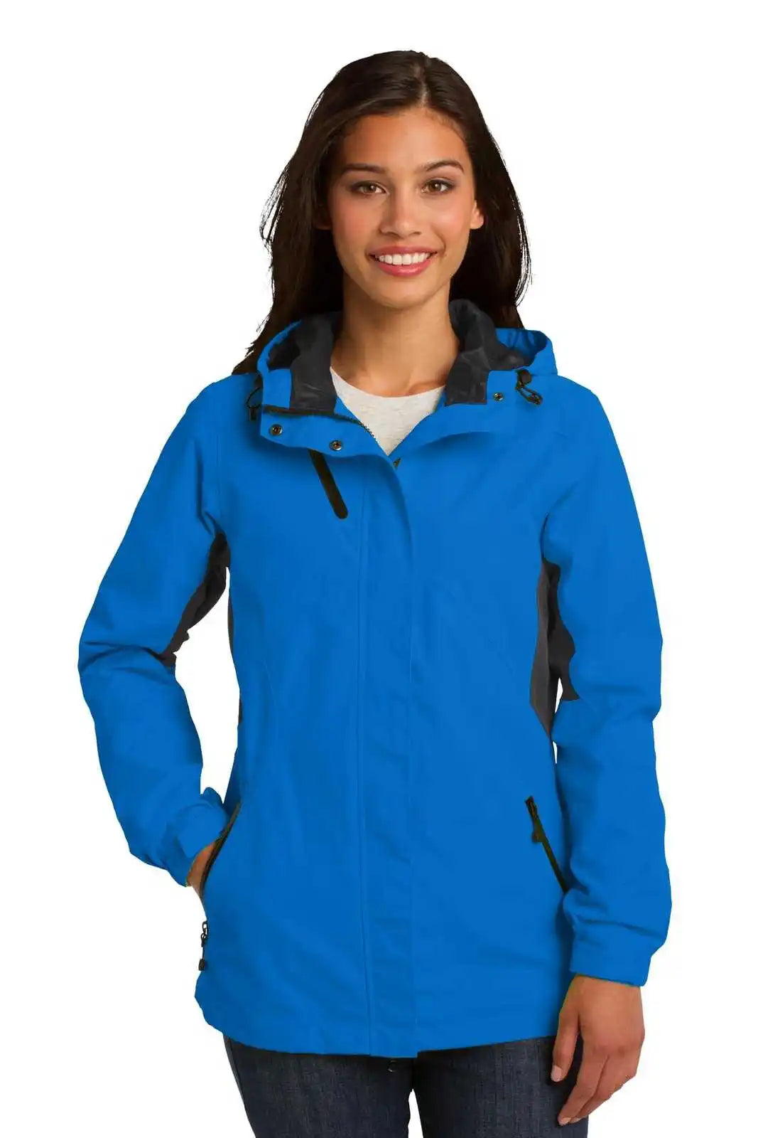 Port Authority L322 Ladies Cascade Waterproof Jacket - Imperial Blue Black