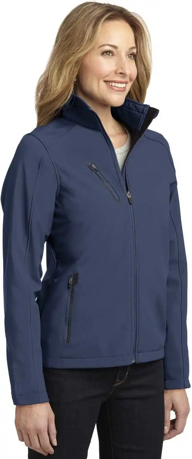 Port Authority L324 Ladies Welded Soft Shell Jacket - Dress Blue Navy