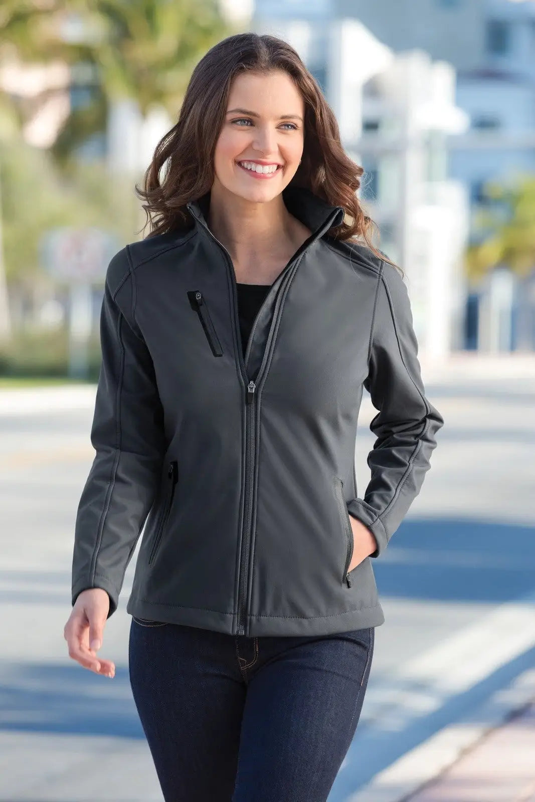 Port Authority L324 Women’s Welded Soft Shell Jacket - Battleship Gray