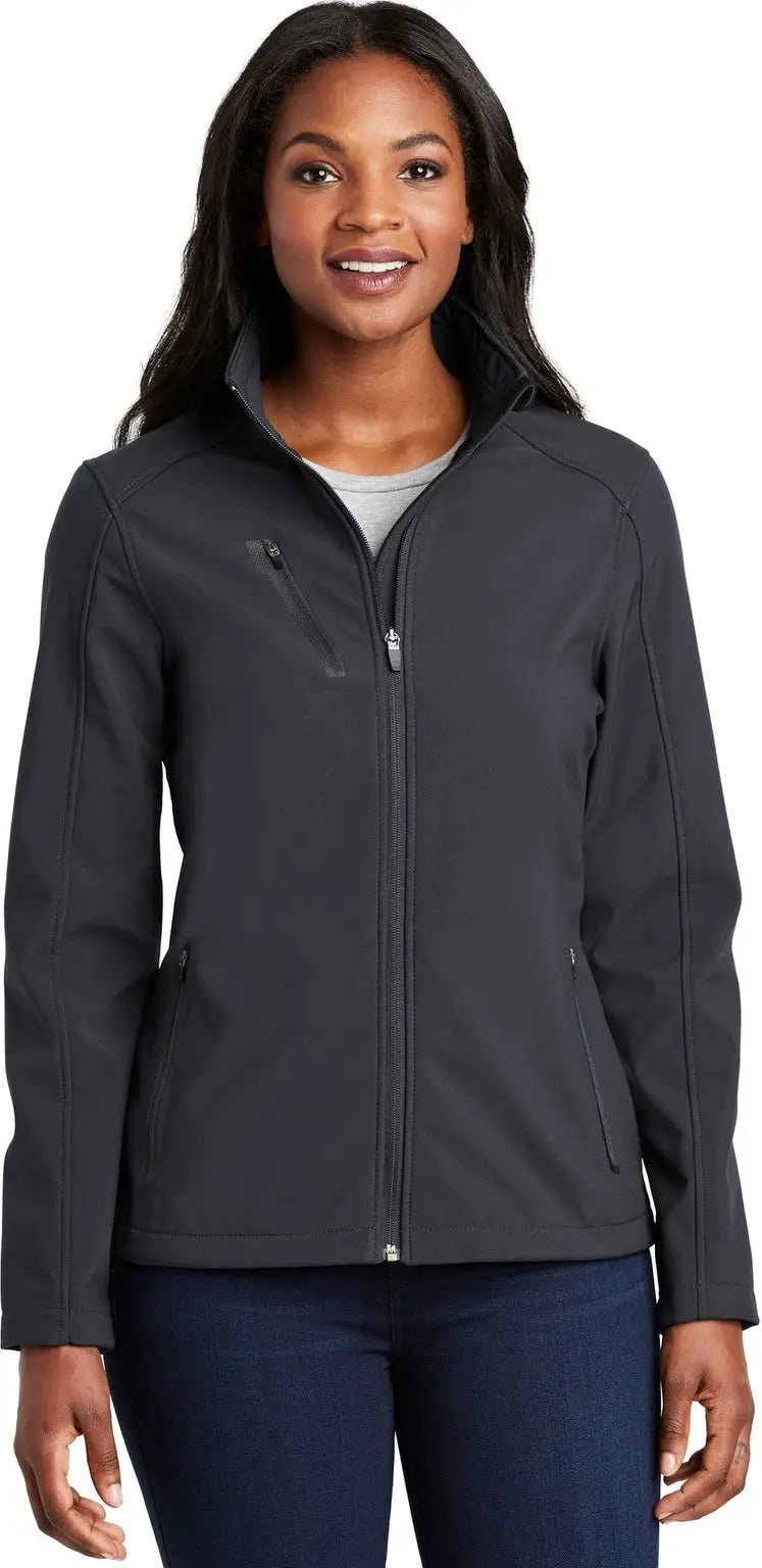 Port Authority L324 Women’s Welded Soft Shell Jacket - Battleship Gray - Ladies Xs