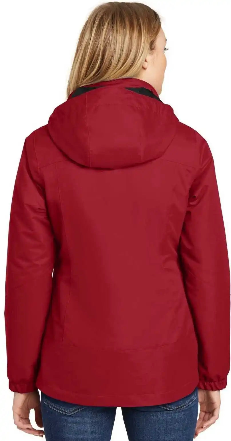 Port Authority L332 Ladies Vortex Waterproof 3-in-1 Jacket - Rich Red Black