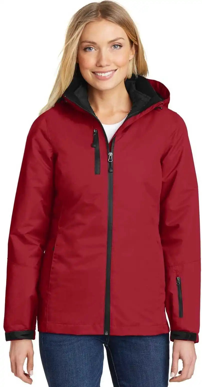 Port Authority L332 Ladies Vortex Waterproof 3-in-1 Jacket - Rich Red Black