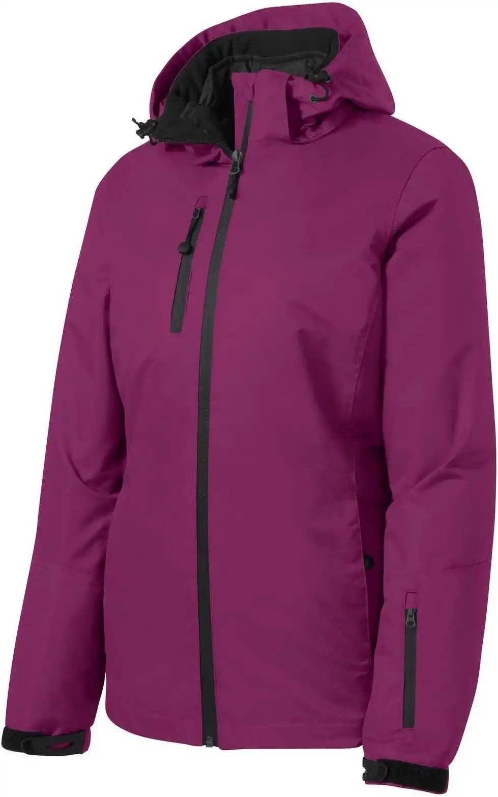 Port Authority L332 Ladies Vortex Waterproof 3 in 1 Jacket Very Berry Black