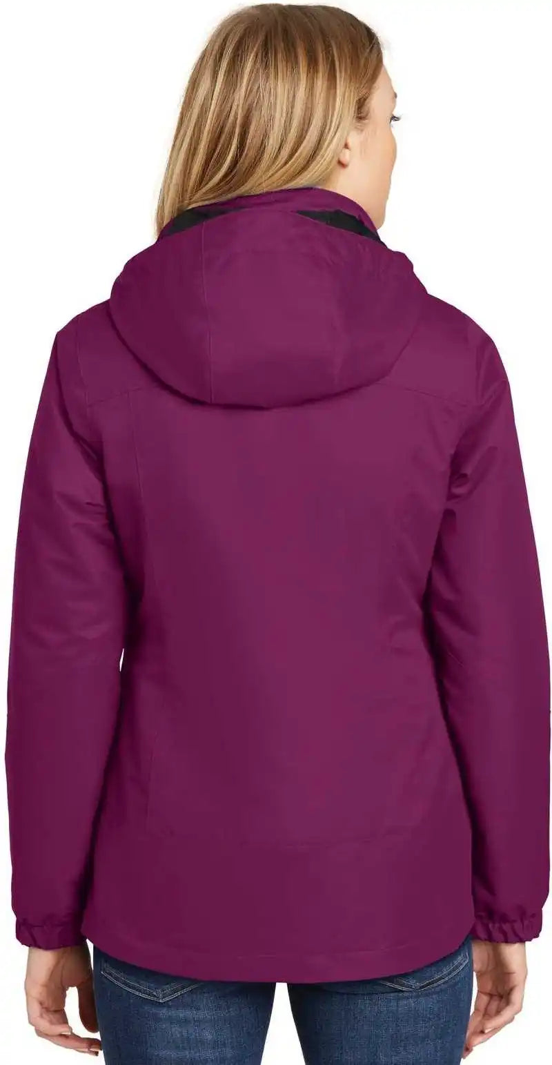 Port Authority L332 Ladies Vortex Waterproof 3-in-1 Jacket - Very Berry Black