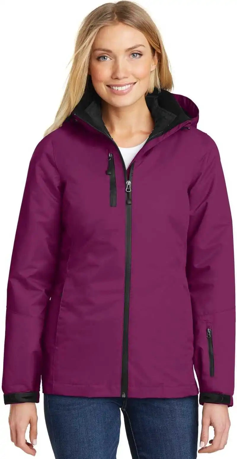 Port Authority L332 Ladies Vortex Waterproof 3 in 1 Jacket Very Berry Black