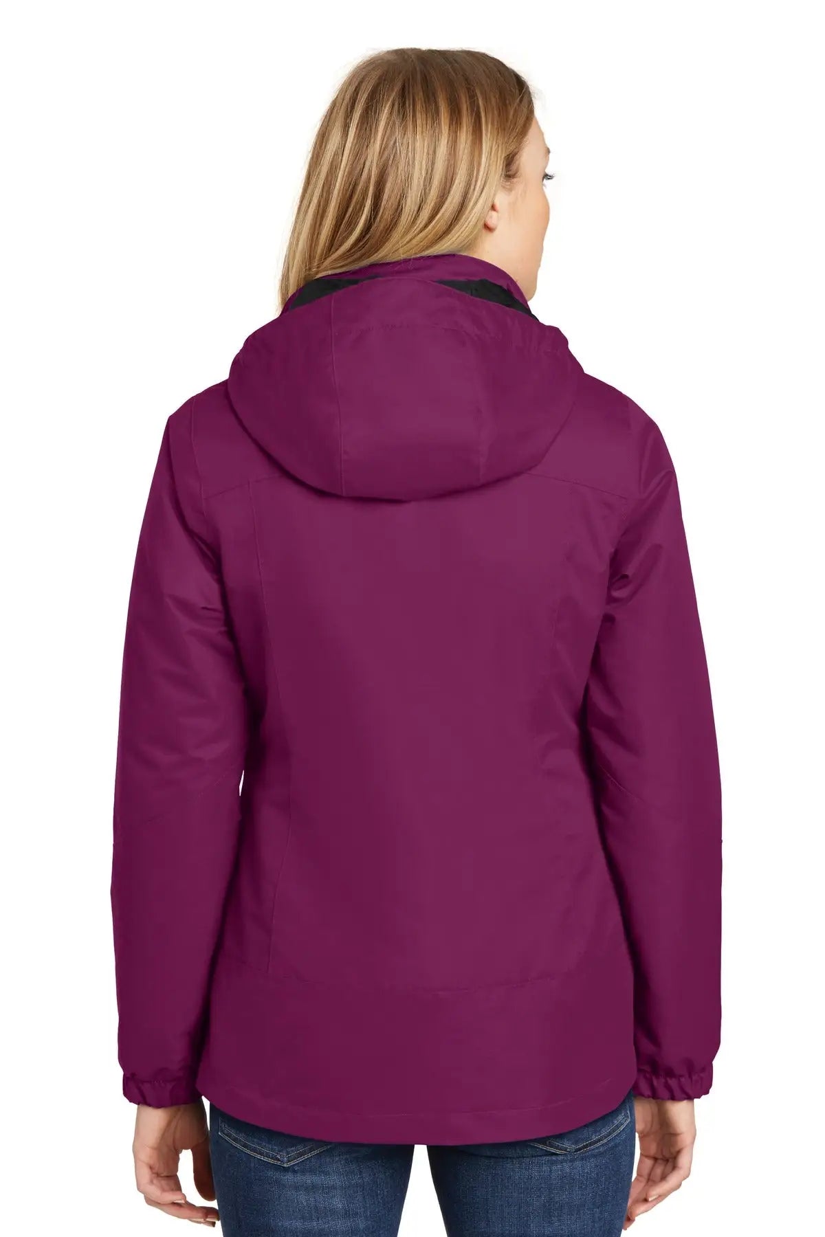 Port Authority L332 Women’s Vortex Waterproof 3-in-1 Jacket - Very Berry Black