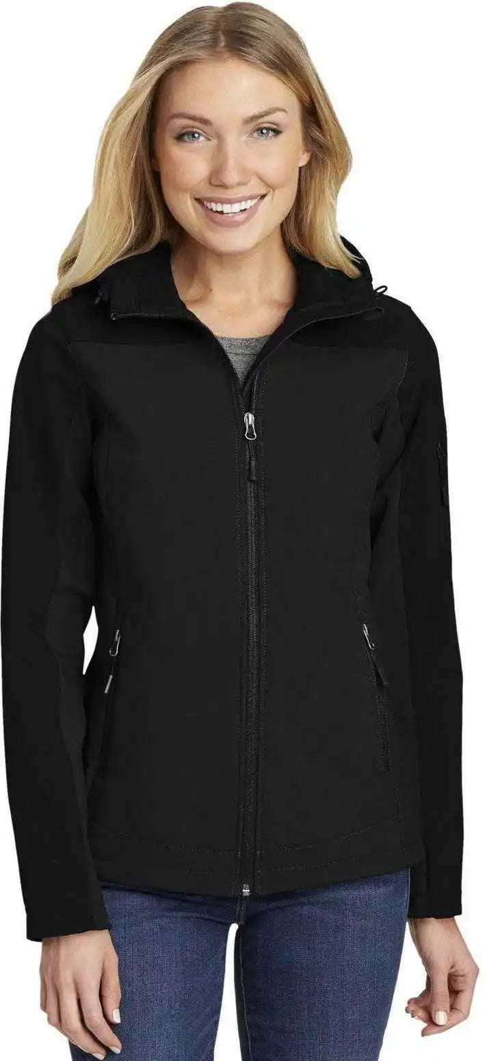 Port Authority L335 Ladies Hooded Core Soft Shell Jacket Black
