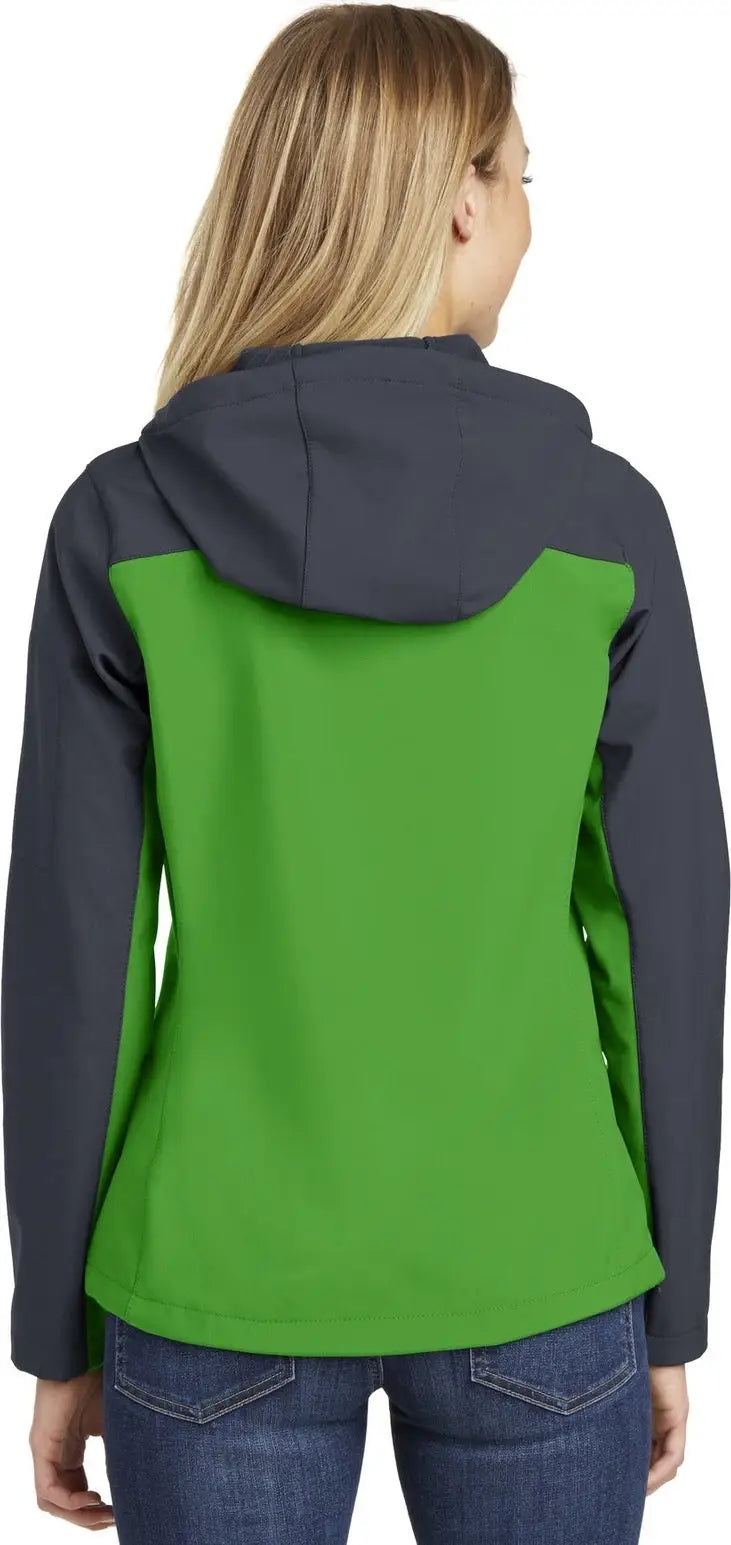 Port Authority L335 Women’s Hooded Core Soft Shell Jacket - Vine Green Battleship Gray