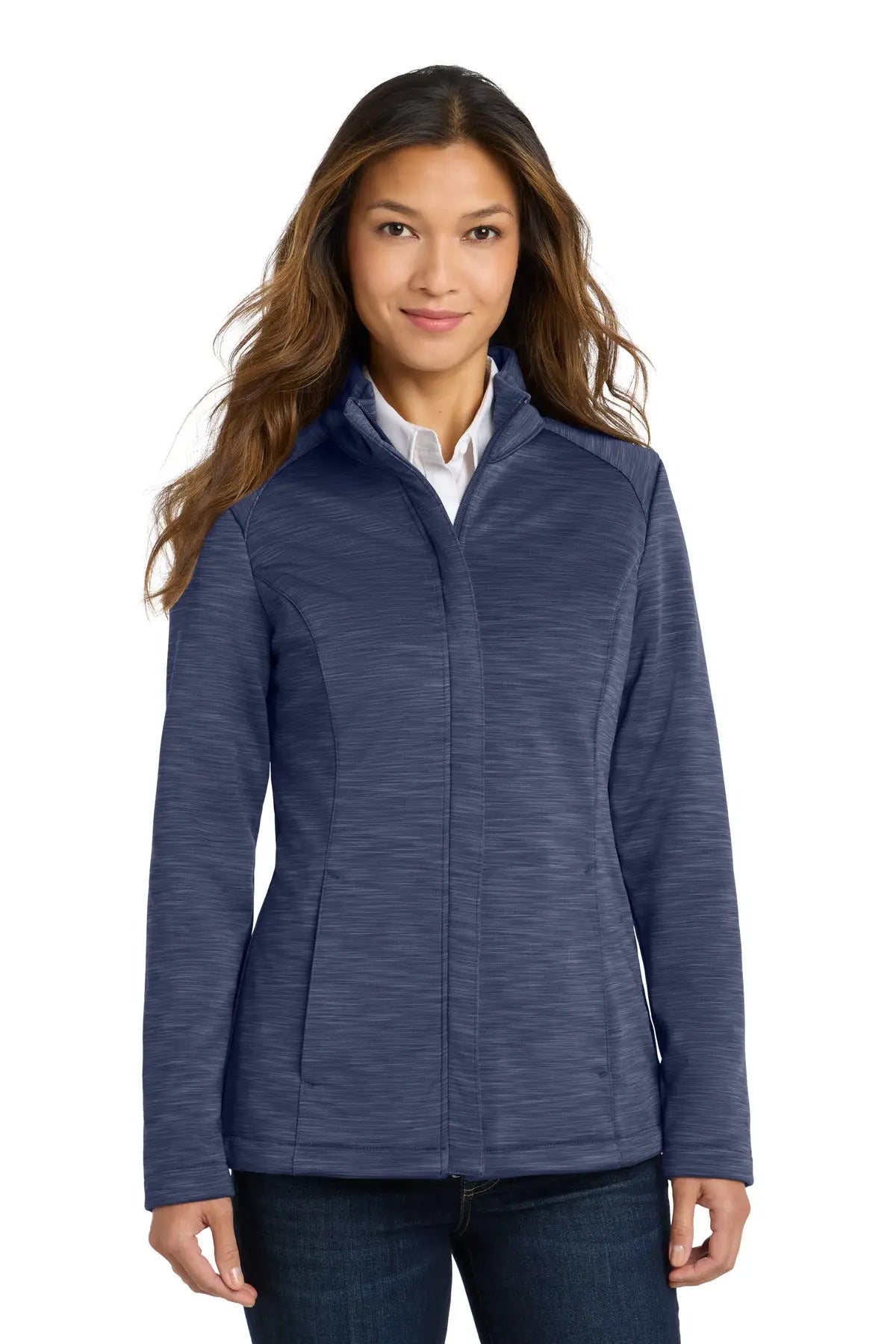Port Authority L339 Women’s Stream Soft Shell Jacket - Dress Blue Navy Heather - Ladies Xs