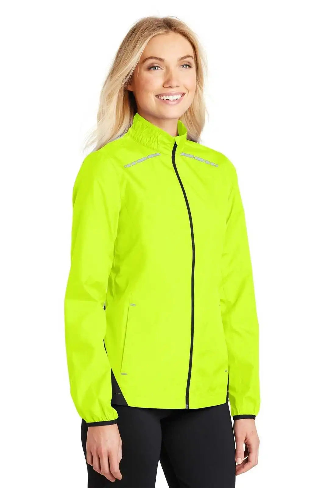 Port Authority L345 Ladies Zephyr Reflective Hit Full-zip Jacket - Safety Yellow Deep Black